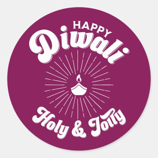 Holy And Jolly Diwali ラウンドシール (正面)
