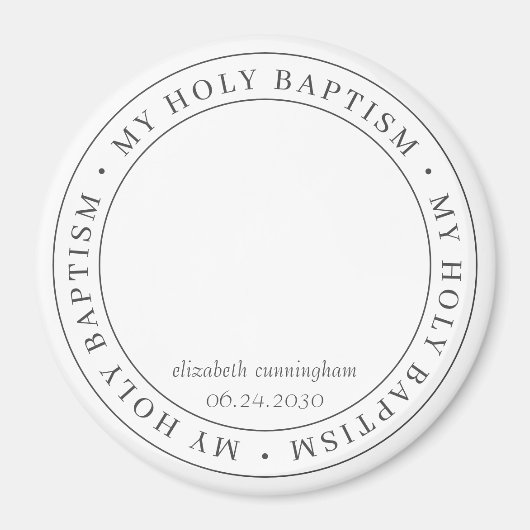 Holy Baptism Simple Frame Modern Custom Photo マグネット (正面)