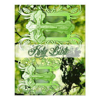 Holy Bible Photo Enlargement – Ornate Green Cross フォトプリント