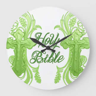 Holy Bible Wall Clock – Christian Green ラージ壁時計