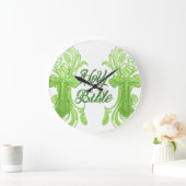 Holy Bible Wall Clock – Christian Green ラージ壁時計 (ホーム)