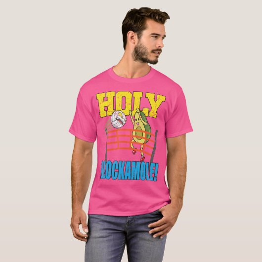 Holy Blockamole Funny Cute Volleyball Block Avocad Tシャツ (正面フル)