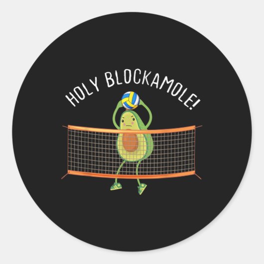 Holy Blockamole Volleyball Cute Fun  ラウンドシール (正面)