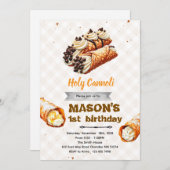 Holy Cannoli birthday party invitation 招待状 (正面/裏面)