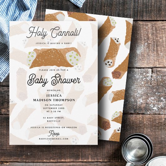 Holy Cannoli Funny Italian Baby Shower 招待状