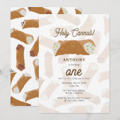 Holy Cannoli Funny Italian Birthday Party 招待状 (正面/裏面)