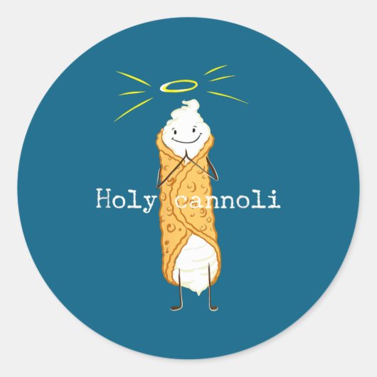 Holy Cannoli Funny Quote Italian American Gift Sic ラウンドシール (正面)