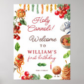 Holy Cannoli little meatball 1st birthday welcome ポスター (正面)