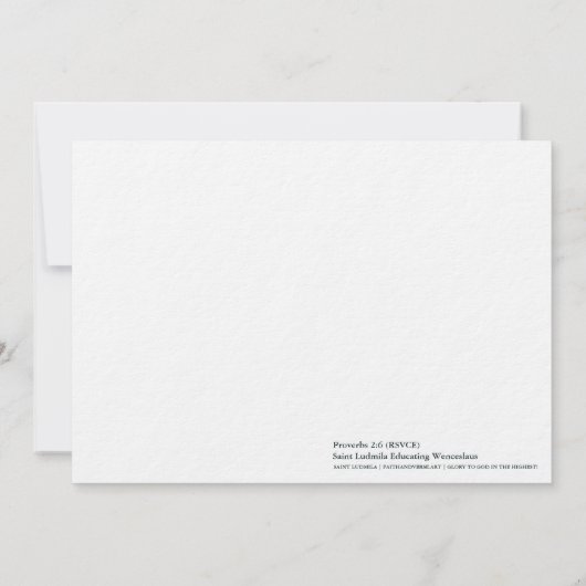 Holy Card | Saint Ludmila with Wenceslaus 招待状 (裏面)