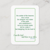 Holy Card – The Earth He Formed 名刺 (裏面)