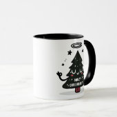 Holy Chrismaroly Mug Cute Floating Christmas Tree マグカップ (正面右)