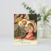 Holy Christmas Kids Angels Vintage シーズンポストカード (スタンド正面)