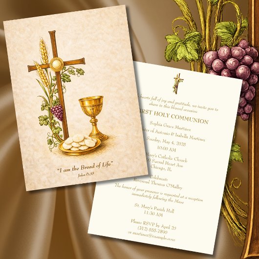 Holy Communion Eucharist Chalice Invitation 招待状
