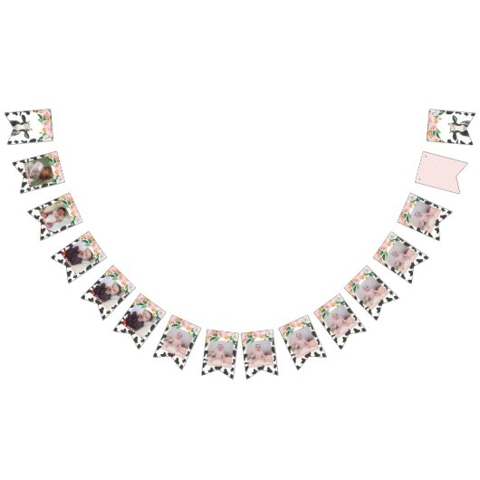 Holy Cowの最初の誕生日12ヶ月の写真 バンティングフラッグ (全)