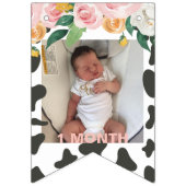 Holy Cowの最初の誕生日12ヶ月の写真 バンティングフラッグ (第3の旗)