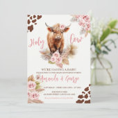 Holy Cowベビーガールのベビーシャワーを持っている 招待状 (スタンド正面)