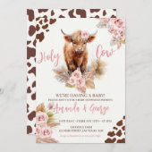 Holy Cowベビーガールのベビーシャワーを持っている 招待状 (正面/裏面)