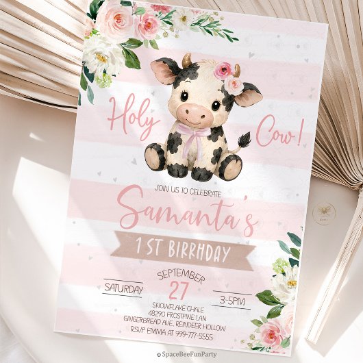 Holy Cow 1歳の誕生日 ハイランド 招待状