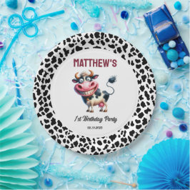 Holy Cow! 1st Birthday | Animal First Birthday  ペーパープレート