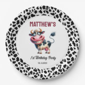 Holy Cow! 1st Birthday | Animal First Birthday  ペーパープレート (正面)