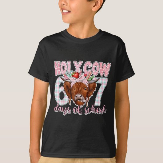 Holy Cow 67 Days Of School Teacher Six Seven Meme Tシャツ (正面)