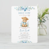 Holy Cow Baby Shower Boy 招待状 (スタンド正面)
