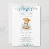 Holy Cow Baby Shower Boy 招待状 (正面)