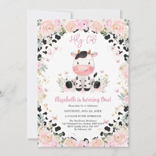 Holy Cow Birthday Invitation 招待状 (正面)
