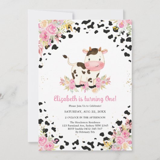 Holy Cow Birthday Invitation 招待状 (正面)