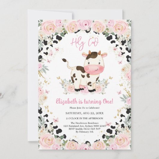 Holy Cow Birthday Invitation 招待状 (正面)