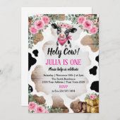 Holy Cow Birthday Invitation | Cow Party 招待状 (正面/裏面)