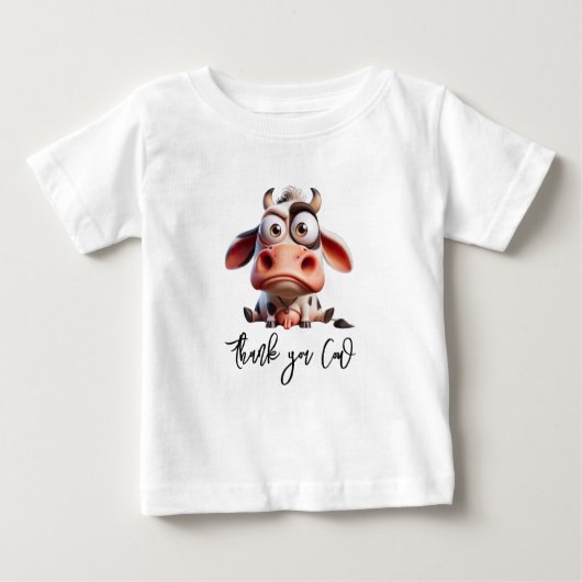 Holy Cow Caricatures  私は1人のカウガール 1歳の誕生日 ベビーTシャツ (正面)