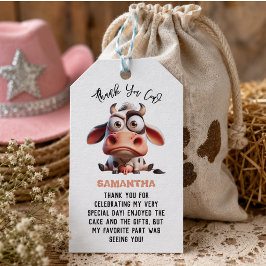 Holy Cow Caricatures I’m One Cowgirl 1st Birthday ギフトタグ