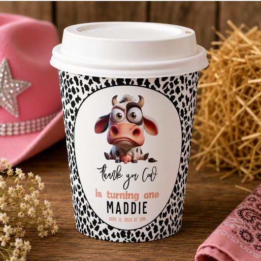 Holy Cow Caricatures I’m One Cowgirl 1st Birthday 紙コップ