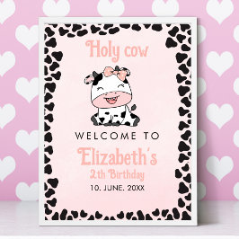 Holy Cow, Cute cow birthday girl ポスター