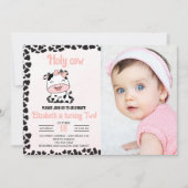 Holy Cow, Cute cow birthday girl Photo 招待状 (正面)