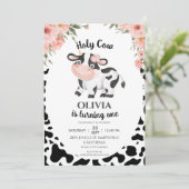 Holy cow Farm animals Barnyard 1st 2nd Birthday 招待状 (スタンド正面)