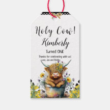 Holy Cow First Birthday Highland Cow, 
