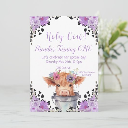 Holy Cow First Birthday   Invitation 招待状 (スタンド正面)