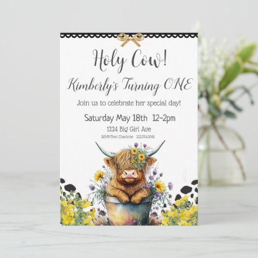 Holy Cow First Birthday   Invitation 招待状 (スタンド正面)