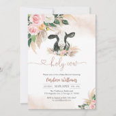 Holy Cow Floral Baby Shower Invitation 招待状 (正面)