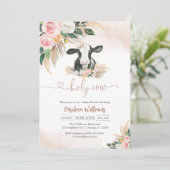 Holy Cow Floral Baby Shower Invitation 招待状 (スタンド正面)