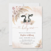 Holy Cow Floral Baby Shower Invitation 招待状 (正面)