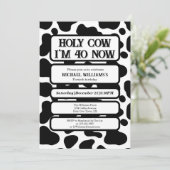 Holy Cow Funny Black White 40th Birthday 招待状 (スタンド正面)