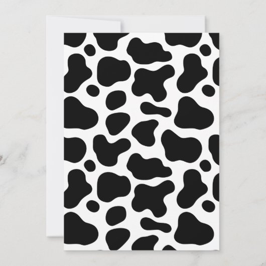 Holy Cow Funny Black White 40th Birthday 招待状 (裏面)