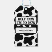 Holy Cow Funny Black White 50th Birthday ギフトタグ (裏面)