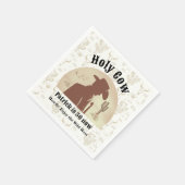 Holy Cow Funny Vintage Cowboy 50th Birthday スタンダードカクテルナプキン (角)