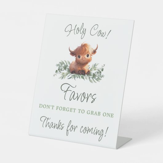 HOLY COW HIGHLAND MODERN COUPLES BABY SHOWER 台座サイン (正面)