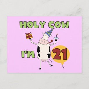Holy Cow I'm 21誕生日Tシャツ&ギフト ポストカード