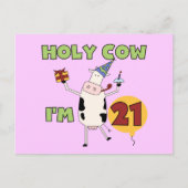 Holy Cow I'm 21誕生日Tシャツ&ギフト ポストカード (正面)